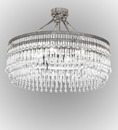 Meyda Lighting Corsica 35" 4-Light Antique Iron Ore Chandelier With Clear Shade Glass