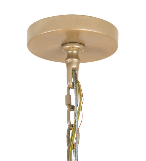 Meyda Lighting Corsica 35" 4-Light Champagne Metallic Chandelier With Clear Crystal Shade Glass