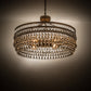 Meyda Lighting Corsica 35" 4-Light Champagne Metallic Chandelier With Clear Crystal Shade Glass