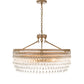 Meyda Lighting Corsica 35" 4-Light Champagne Metallic Chandelier With Clear Crystal Shade Glass