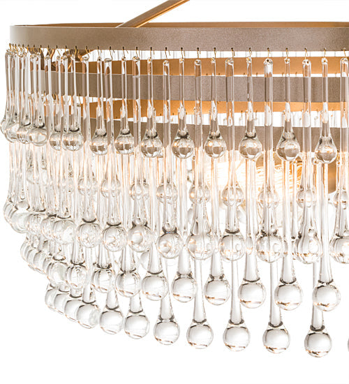 Meyda Lighting Corsica 35" 4-Light Champagne Metallic Chandelier With Clear Crystal Shade Glass