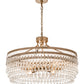 Meyda Lighting Corsica 35" 4-Light Champagne Metallic Chandelier With Clear Crystal Shade Glass