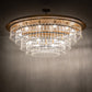 Meyda Lighting Corsica 60" 19-Light Gold Matte Over Nickel & Sparkle Silver Chandelier With Crystal Shade