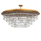 Meyda Lighting Corsica 60" 19-Light Gold Matte Over Nickel & Sparkle Silver Chandelier With Crystal Shade