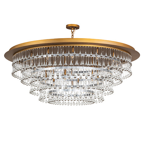 Meyda Lighting Corsica 60" 19-Light Gold Matte Over Nickel & Sparkle Silver Chandelier With Crystal Shade