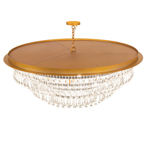 Meyda Lighting Corsica 60" 19-Light Gold Matte Over Nickel & Sparkle Silver Chandelier With Crystal Shade