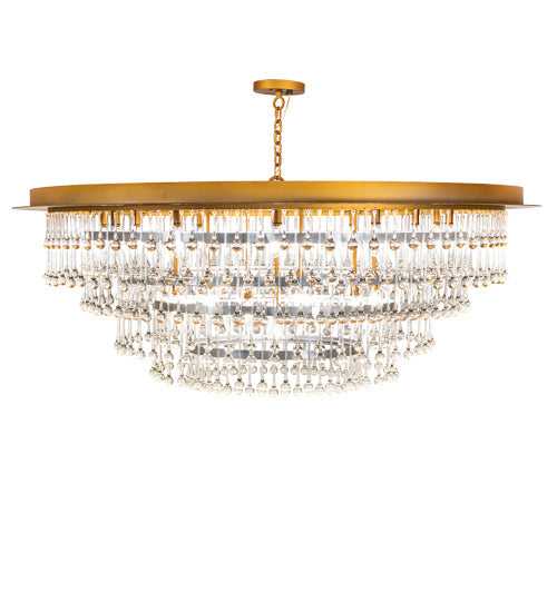 Meyda Lighting Corsica 60" 19-Light Gold Matte Over Nickel & Sparkle Silver Chandelier With Crystal Shade