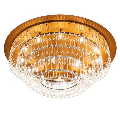 Meyda Lighting Corsica 60" 19-Light Gold Matte Over Nickel & Sparkle Silver Chandelier With Crystal Shade