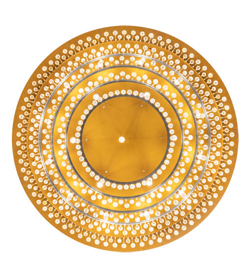 Meyda Lighting Corsica 60" 19-Light Gold Matte Over Nickel & Sparkle Silver Chandelier With Crystal Shade