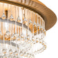 Meyda Lighting Corsica 60" 19-Light Gold Matte Over Nickel & Sparkle Silver Chandelier With Crystal Shade