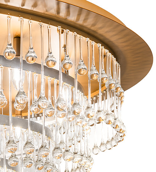 Meyda Lighting Corsica 60" 19-Light Gold Matte Over Nickel & Sparkle Silver Chandelier With Crystal Shade