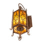 Meyda Lighting Cosette 12" 3-Light Mahogany Bronze Wall Sconce With Honey Art Shade Glass