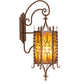 Meyda Lighting Cosette 12" 3-Light Mahogany Bronze Wall Sconce With Honey Art Shade Glass