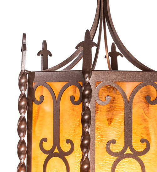Meyda Lighting Cosette 12" 3-Light Mahogany Bronze Wall Sconce With Honey Art Shade Glass
