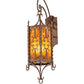 Meyda Lighting Cosette 12" 3-Light Mahogany Bronze Wall Sconce With Honey Art Shade Glass