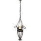 Meyda Lighting Costello 12" Wrought Iron Pendant Light With Ivory Faux Candlelight