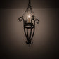 Meyda Lighting Costello 12" Wrought Iron Pendant Light With Ivory Faux Candlelight