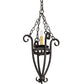 Meyda Lighting Costello 12" Wrought Iron Pendant Light With Ivory Faux Candlelight