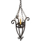 Meyda Lighting Costello 12" Wrought Iron Pendant Light With Ivory Faux Candlelight