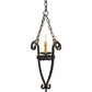 Meyda Lighting Costello 12" Wrought Iron Pendant Light With Ivory Faux Candlelight