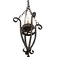 Meyda Lighting Costello 12" Wrought Iron Pendant Light With Ivory Faux Candlelight