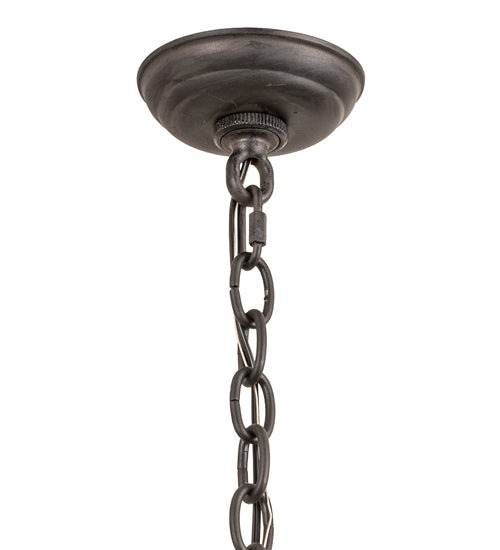 Meyda Lighting Costello 12" Wrought Iron Pendant Light With Ivory Faux Candlelight