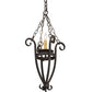 Meyda Lighting Costello 12" Wrought Iron Pendant Light With Ivory Faux Candlelight