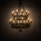 Meyda Lighting Costello 178715 56" 20-Light 2-Tier Costello Black Chandelier With Amber Faux Candlelight