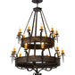 Meyda Lighting Costello 178715 56" 20-Light 2-Tier Costello Black Chandelier With Amber Faux Candlelight