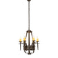 Meyda Lighting Costello 24" 6-Light Chestnut Chandelier With Ivory Faux Candlelight