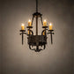 Meyda Lighting Costello 24" 6-Light Chestnut Chandelier With Ivory Faux Candlelight