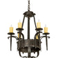 Meyda Lighting Costello 24" 6-Light Chestnut Chandelier With Ivory Faux Candlelight