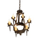 Meyda Lighting Costello 24" 6-Light Chestnut Chandelier With Ivory Faux Candlelight