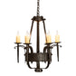 Meyda Lighting Costello 24" 6-Light Chestnut Chandelier With Ivory Faux Candlelight