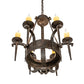 Meyda Lighting Costello 24" 6-Light Chestnut Chandelier With Ivory Faux Candlelight