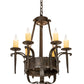 Meyda Lighting Costello 24" 6-Light Chestnut Chandelier With Ivory Faux Candlelight