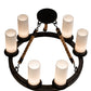 Meyda Lighting Costello 24" 6-Light Coffee Bean Ring Chandelier With White Statuario Idalight Shade