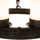 Meyda Lighting Costello 24" 6-Light Coffee Bean Ring Chandelier With White Statuario Idalight Shade