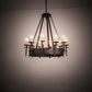 Meyda Lighting Costello 35" 10-Light Chestnut Chandelier With Ivory Faux Candlelight