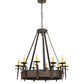 Meyda Lighting Costello 35" 10-Light Chestnut Chandelier With Ivory Faux Candlelight