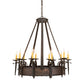 Meyda Lighting Costello 35" 10-Light Chestnut Chandelier With Ivory Faux Candlelight