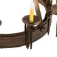 Meyda Lighting Costello 35" 10-Light Chestnut Chandelier With Ivory Faux Candlelight