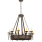 Meyda Lighting Costello 35" 10-Light Chestnut Chandelier With Ivory Faux Candlelight