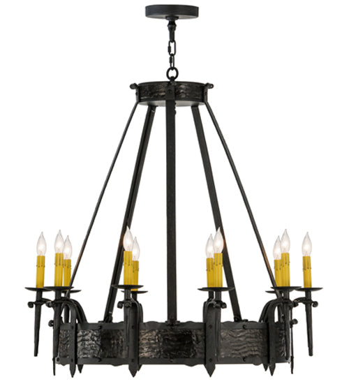 Meyda Lighting Costello 35" 10-Light Costello Black Chandelier