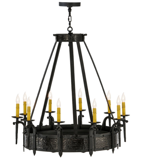 Meyda Lighting Costello 35" 10-Light Costello Black Chandelier