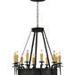 Meyda Lighting Costello 36" 10-Light Black Smoke Chandelier With Ivory Faux Candlelight