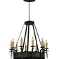 Meyda Lighting Costello 36" 10-Light Black Smoke Chandelier With Ivory Faux Candlelight