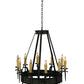 Meyda Lighting Costello 36" 10-Light Black Smoke Chandelier With Ivory Faux Candlelight