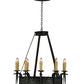 Meyda Lighting Costello 36" 10-Light Black Smoke Chandelier With Ivory Faux Candlelight