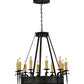 Meyda Lighting Costello 36" 10-Light Black Smoke Chandelier With Ivory Faux Candlelight